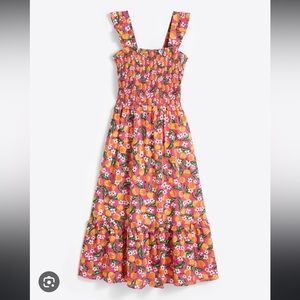 Draper James Kimberly Smocked Midi Dress, Orange Blossom, XXL, EUC